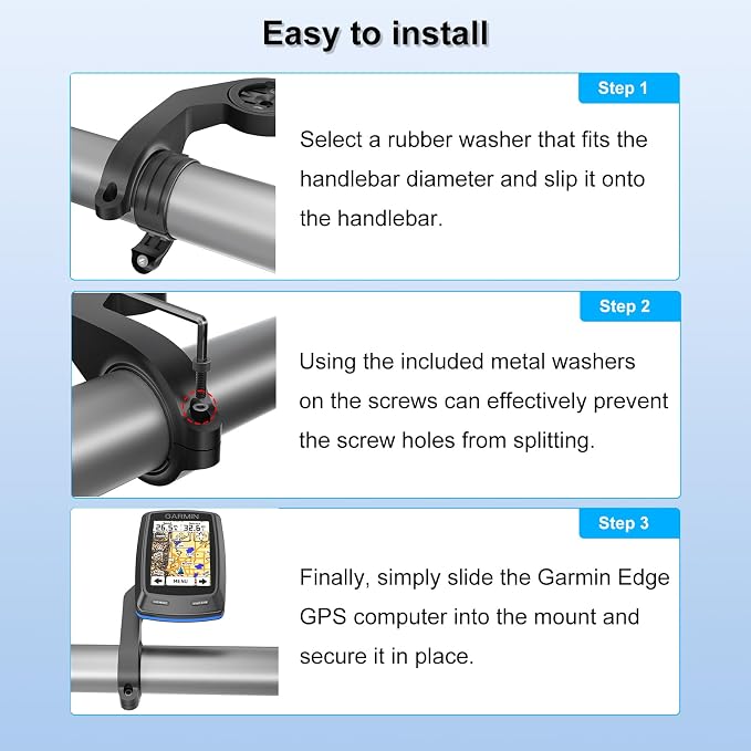 Flush Out-Front Bike Mount for Garmin Edge GPS Computer, IIISOGNO Extended - Image 5
