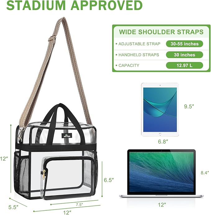 MAY TREE Clear Bag for Stadium Events, Transparent Bag for Concert Sports Gym - Image 3