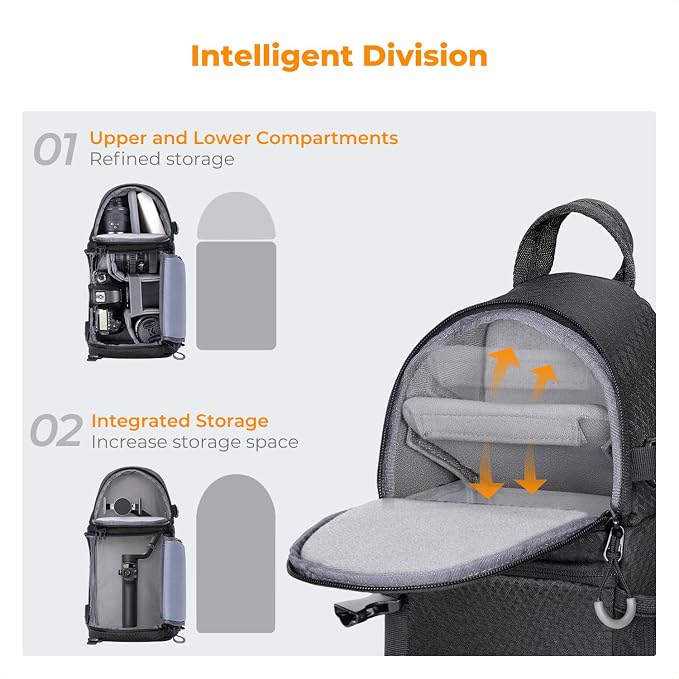 K&F CONCEPT Camera Sling Bag Crossbody Bag Camera Shoulder Backpack - Image 3