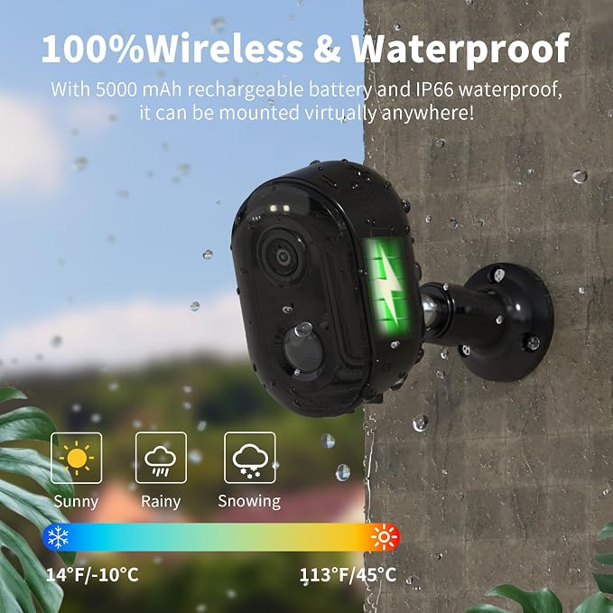 Security Cameras Wireless Outdoor, Battery Powered 2k WiFi Cameras - Image 2