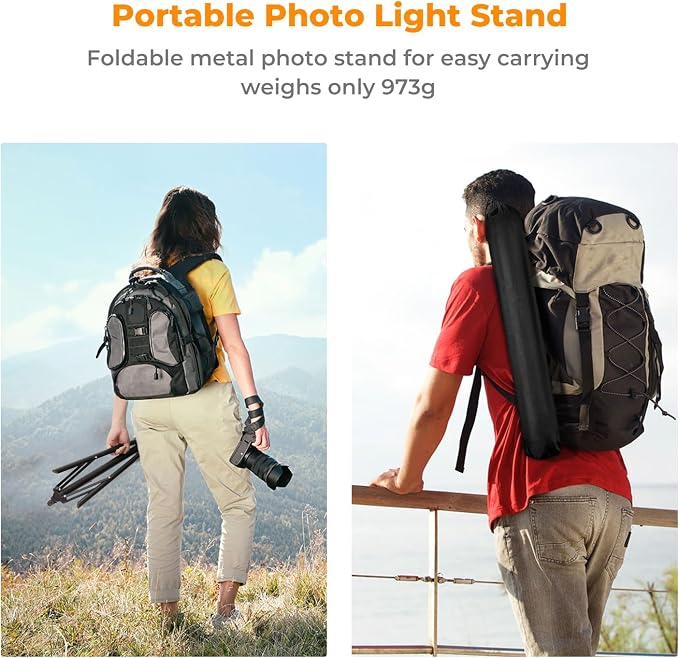 K&F CONCEPT Light Stand for Photography, 6.5ft/2M Portable Extendable Photo - Image 7