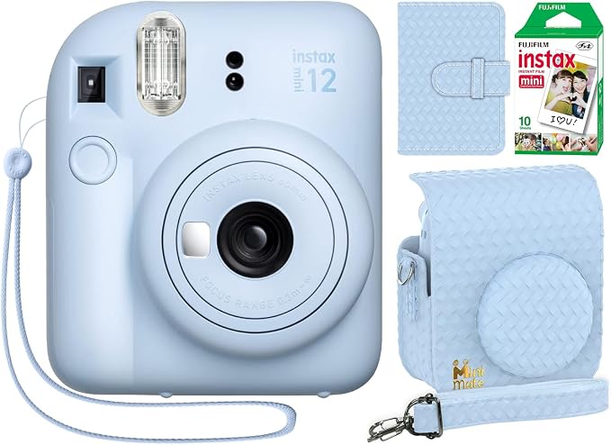 Fujifilm Instax Mini 12 Instant Camera Pastel Blue + Minimate Custom Designed by FUJIFILM