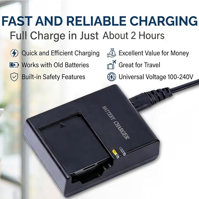 LC-E10E Quick Battery Charger for Canon LP-E10 LC-E10 LC-E10C, Compatible - Image 6