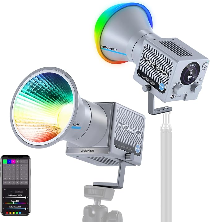 NEEWER HS60C Pro 60W Portable RGB LED Video Light, APP DMX/Panel Control/Custom by Neewer