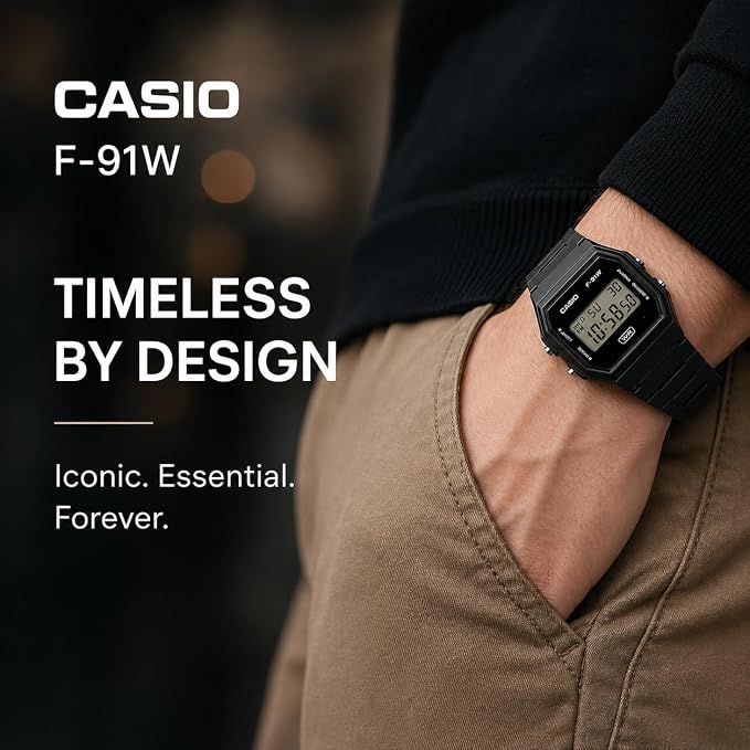 Casio F91W Series | Digital Watch | Water Resistant | LED Light | 1/100 SEC - Image 2
