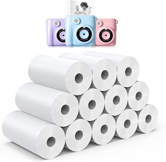12 Rolls Instant Print Camera for Kids Refill Print Paper by Hikkon