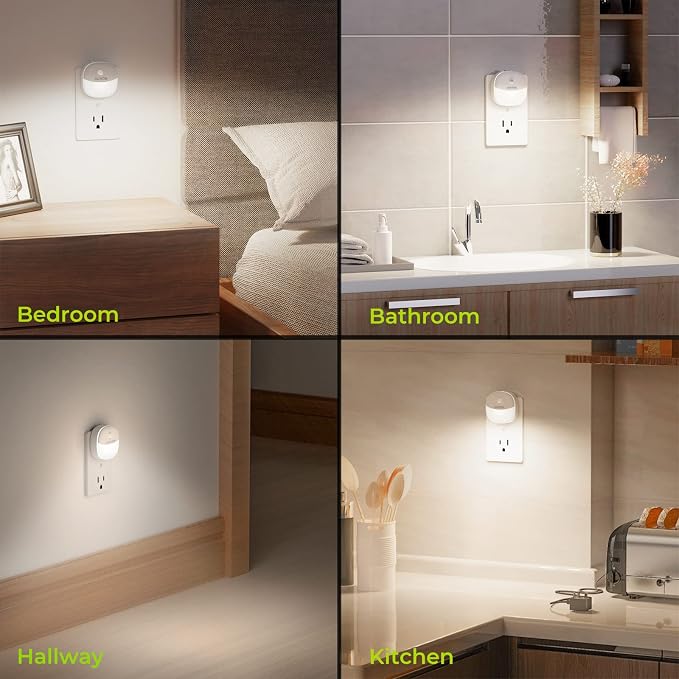 AUVON Plug in Night Light with Motion Sensor and Dusk to Dawn Sensor, Mini Cool - Image 6