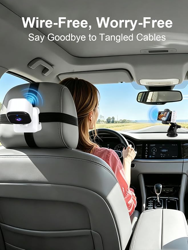 Wireless Baby Car Camera with 1080P Night Vision, Auto On/Off - Image 2