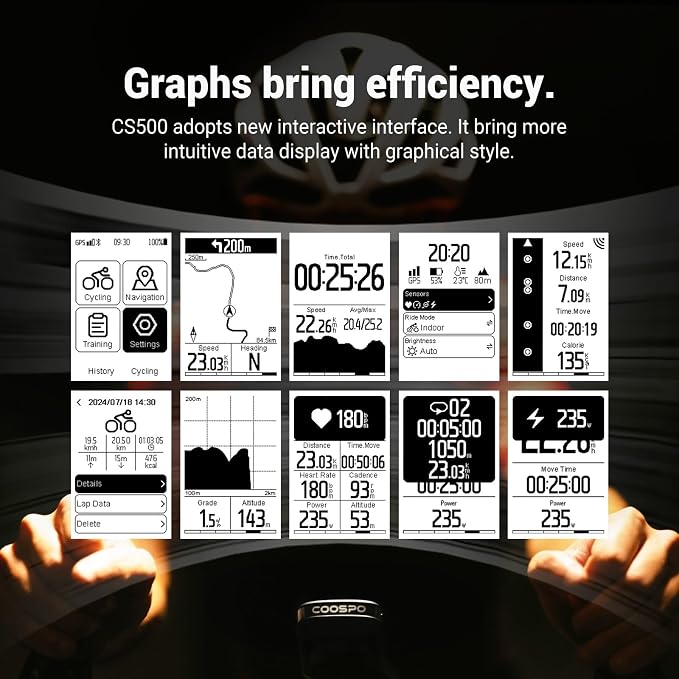 COOSPO CS500 Bike Computer Wireless, 2.6 Inch LCD GPS Cycling Computer - Image 5