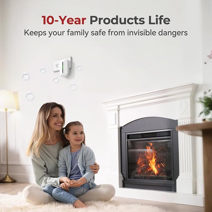 Siterlink Carbon Monoxide Detectors Plug in, 10 Year Replaceable Battery - Image 7
