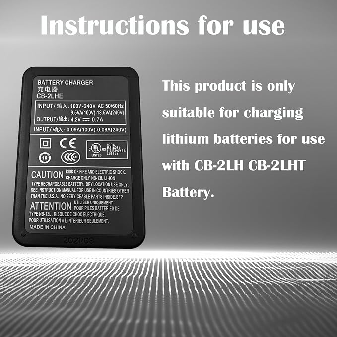 CB-2LH CB-2LHT NB-13L Battery Charger Compatible - Image 5