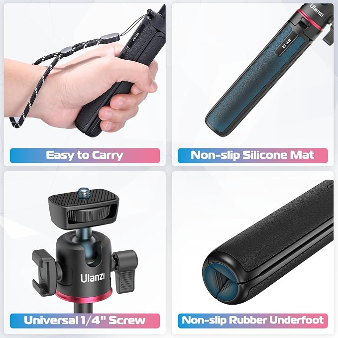 ULANZI MT-73 Extension Pole Tripod, Mini Selfie Stick Tripod Stand Handle Grip - Image 6