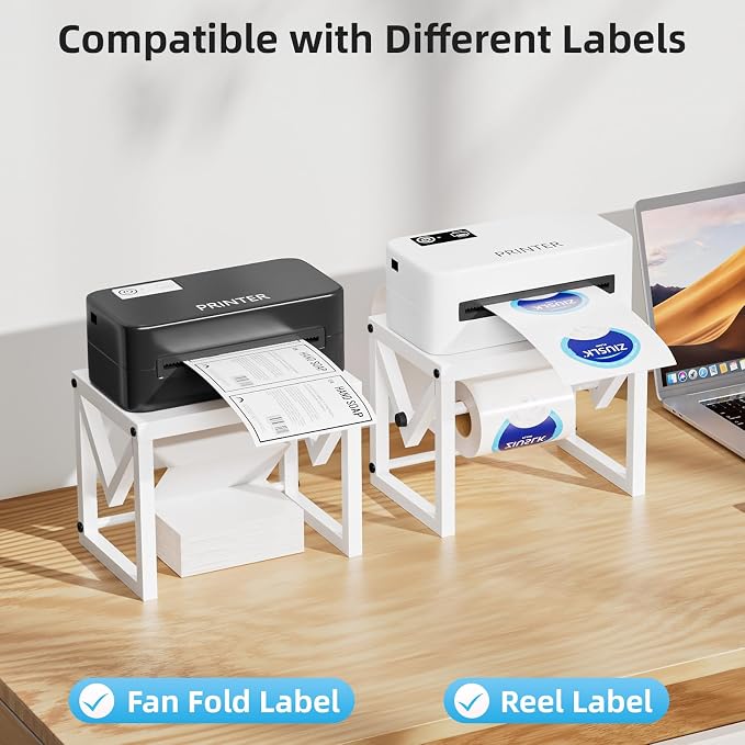 Marbrasse Label Holder for Rolls and Fanfold Labels, Metal Label Printer Holder - Image 6