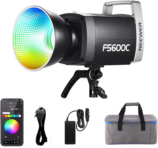 NEEWER Pro 600W RGB LED Video Light APP/2.4G/DMX Control, 2500-7500K 52500lx/1m by Neewer