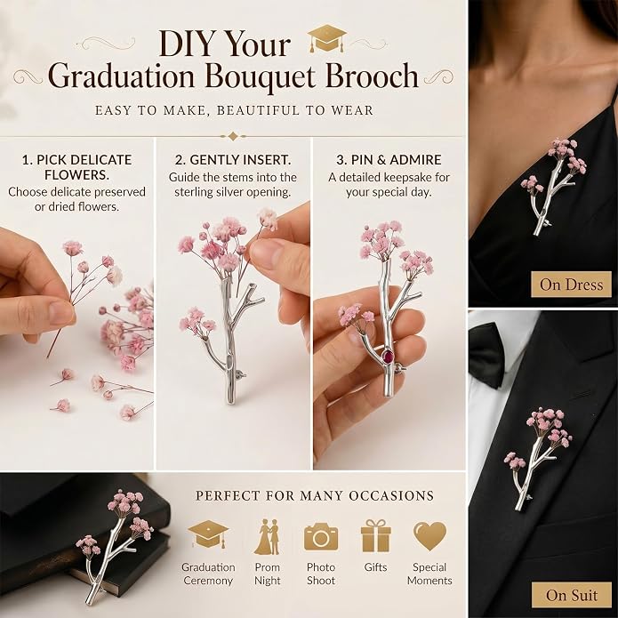 Flower Holder Brooch Pin for Women Flower Vase Brooch Back to School Teacher - Image 5