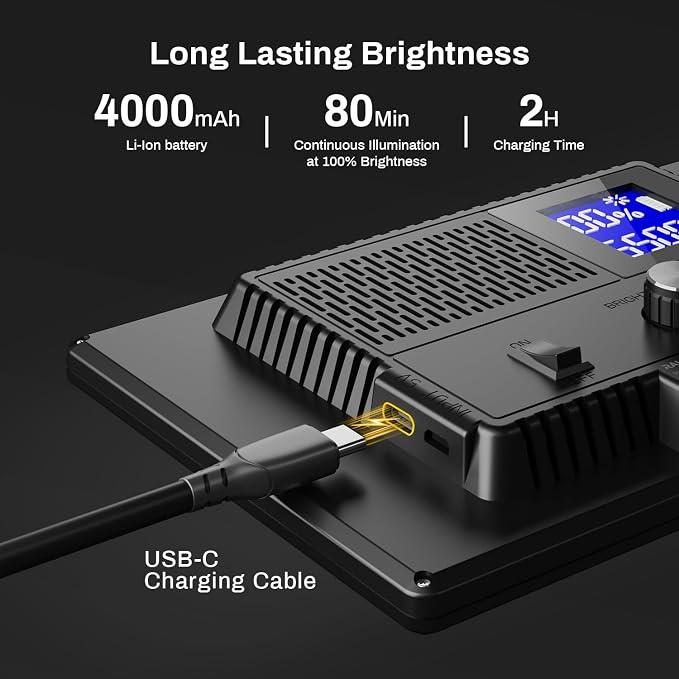RALENO 9" LED Video Light Panel, 2500K-6500K Camera Light - Image 3