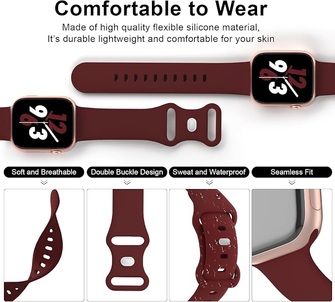 Sport Band Compatible with Apple Watch 38mm 40mm 41mm 42mm 44mm 45mm 46mm 49mm - Image 3