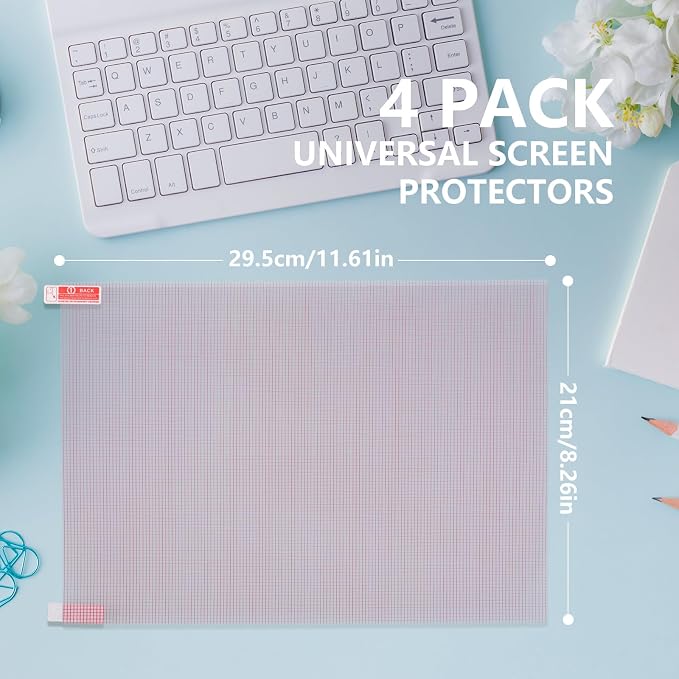 Hianjoo 4-Pack Cut to Fit Screen Protector Universal Plastic Trimmable Screen - Image 2