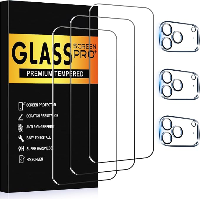 3+3 Pack Glass Screen Protector by AVOAR