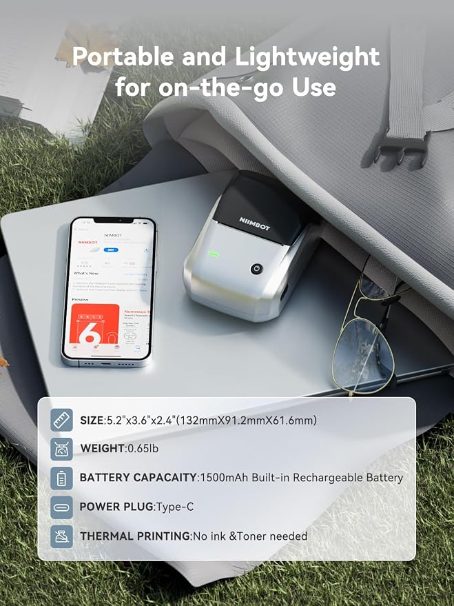 NIIMBOT B1 Label Maker, Portable Bluetooth Thermal Label Printer - Image 6