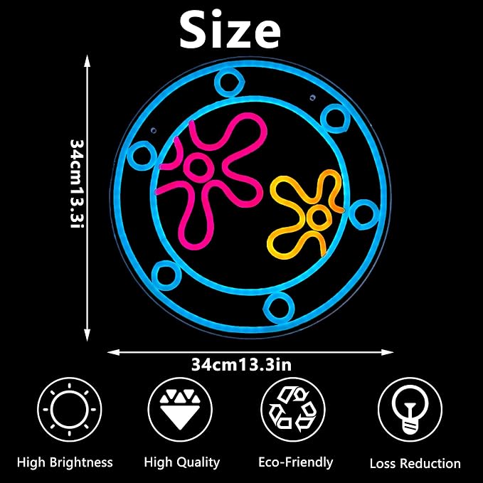 manimo Ocean World Porthole Neon Lights, LED Under Sea Porthole Neon Signs - Image 6