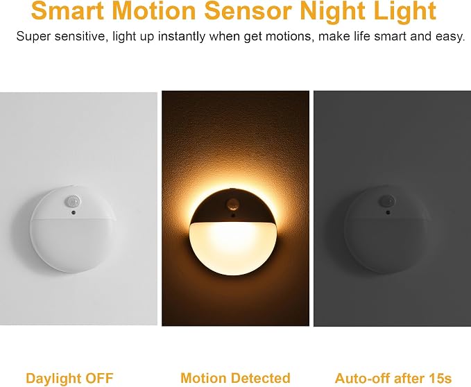 YUNLEX 2 Pack Toliet Lights, 2.6" Small Motion Sensor Battery Night Light - Image 3