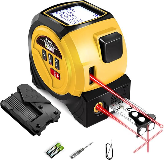 Laser Tape Measure 3 in 1 Laser Rangefinder Tape Measure 131ft Laser Measuring by Kzxil