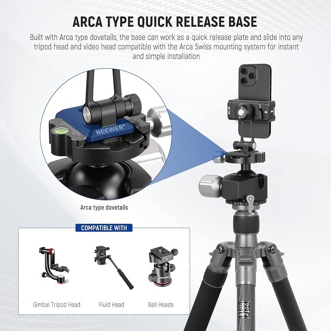 NEEWER Metal Phone Tripod Mount Adapter - Image 5