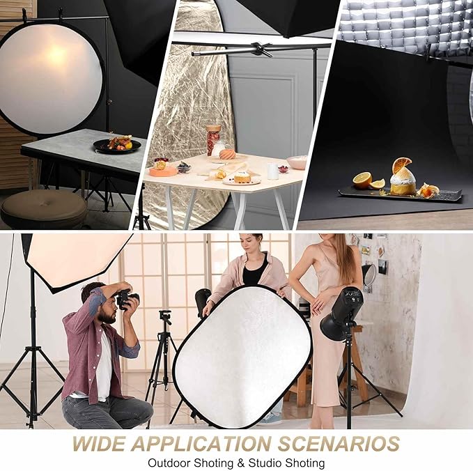 2Pcs 11"x8" Light Reflector 2 in 1 Photography Reflector Cardboards, Foldable & - Image 6