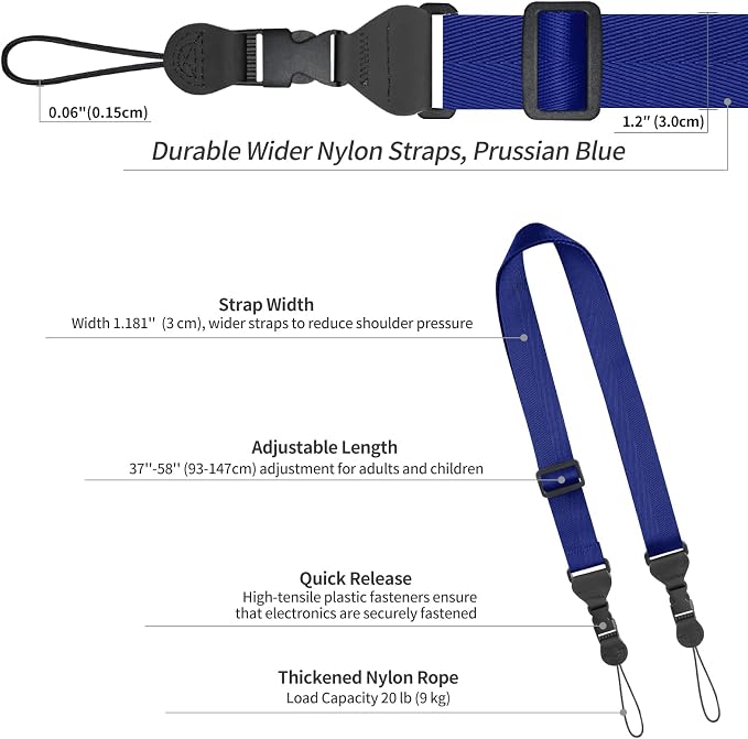 FIEIL 5 Pack Nylon iPad Strap, Adjustable Camera Neck Strap, Comfortable - Image 6