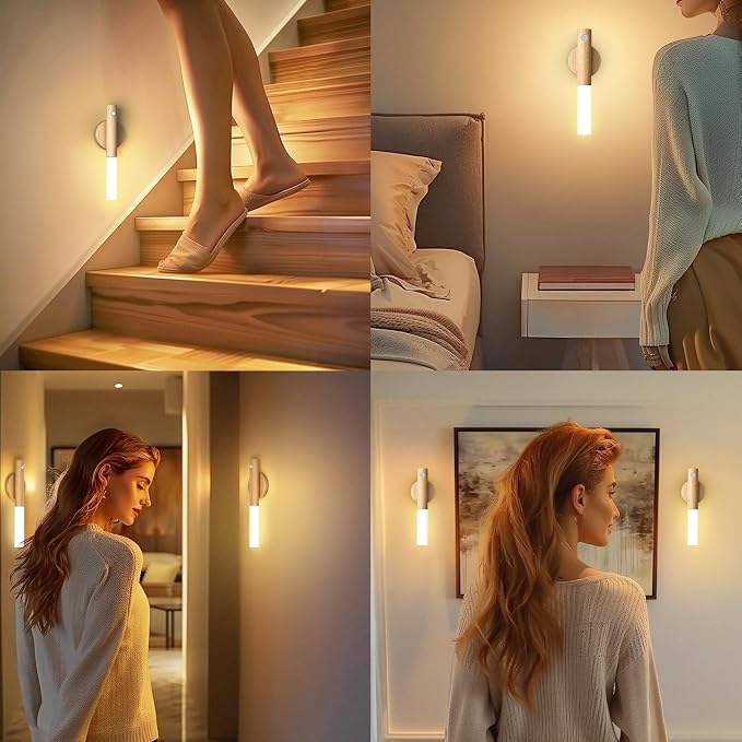 iThird Motion Sensor Wall Light Beech 3PCS, Battery Operated wall sconces - Image 6