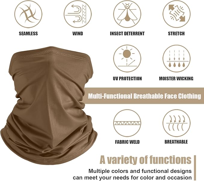 Geyoga 6 Pieces Summer UV Protection Cooling Neck Gaiter Face Clothing Neck - Image 2