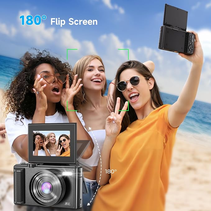 5K Vlogging Digital Camera for Beginners, 80MP Travel Camera for Photography - Image 4