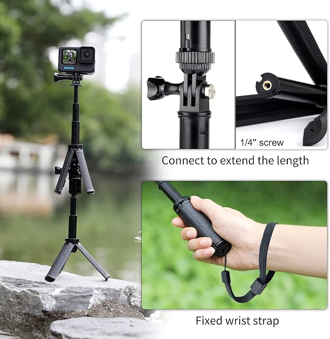 Mini Selfie Stick Tripod for GoPro Hero 13 12 11 10 9 8 Max, Portable Action - Image 7