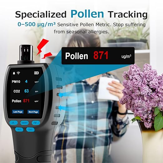 Air Quality Monitor CF-60PP WiFi PM2.5 PM10 TVOC Pollen AQI Tester - Image 5