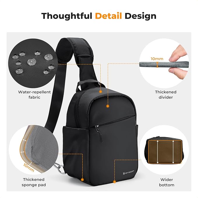 K&F CONCEPT Small Camera Bag for Photographer, Camera Sling Crossbody bag for - Image 4