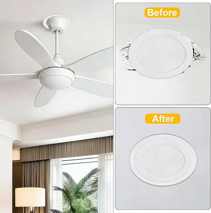 Goof Rings for 6 Inch Recessed Lights, Can Light Trim Ring Cover - Image 4