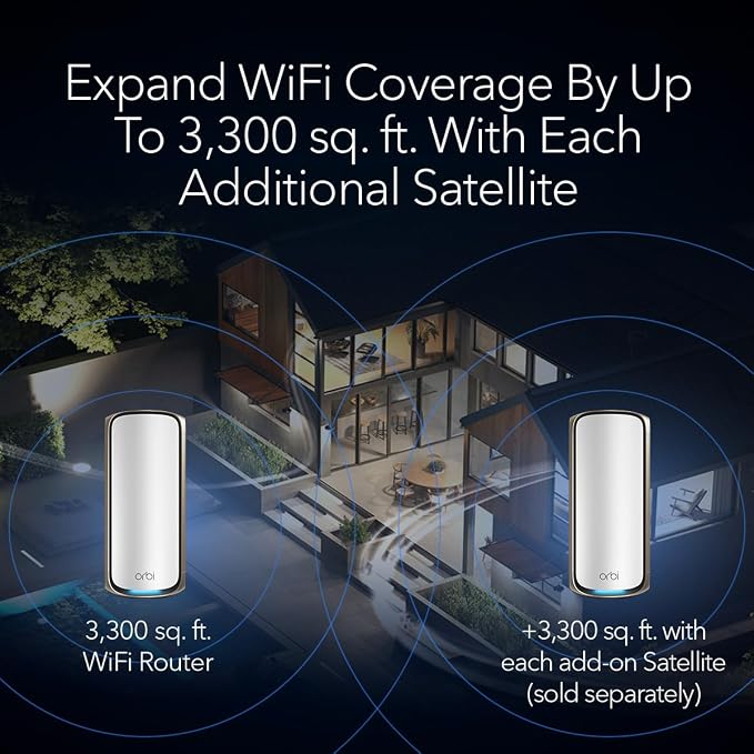 NETGEAR Orbi 970 Series Quad-Band WiFi 7 Mesh Add-on Satellite - Image 3