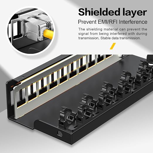 Patch Panel 12 Port 1U UTP/STP Blank Keystone Patch Panel Compatible - Image 4