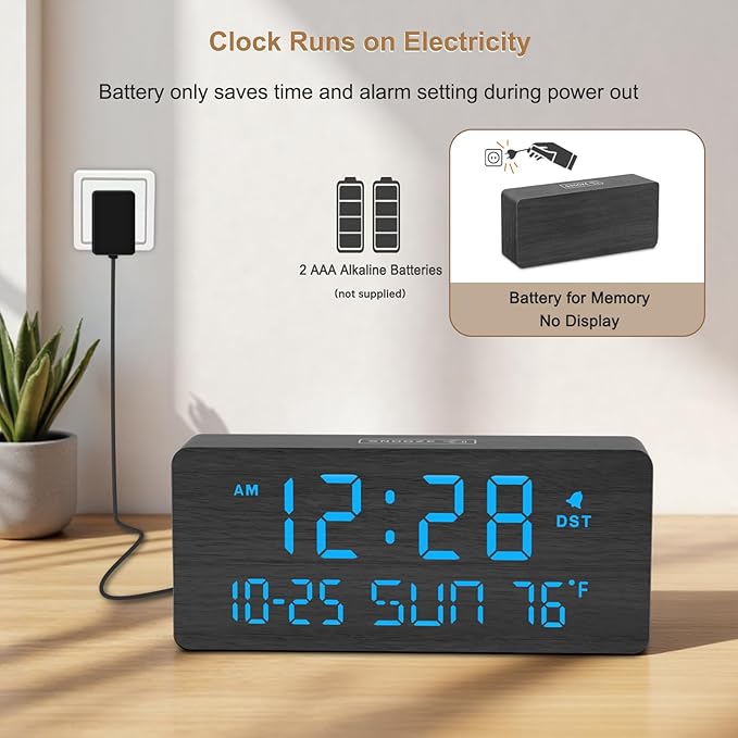 DreamSky Wooden Digital Alarm Clocks - Image 5