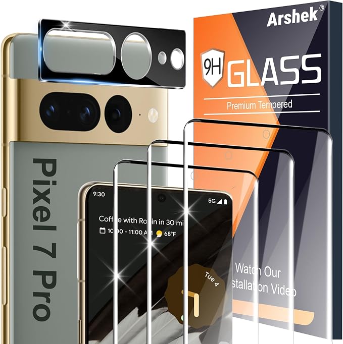 for Google Pixel 7 Pro Screen Protector, 9H Tempered Glass, Ultrasonic by Arshek