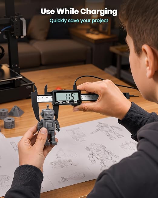 HARDELL Digital Caliper, Rechargeable Plastic Caliper - Image 3