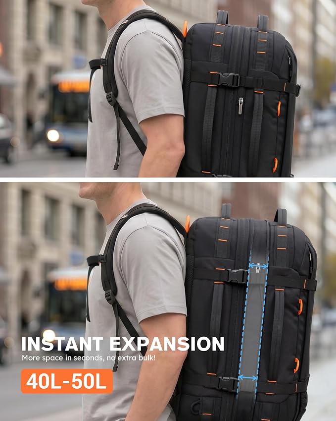 Tolaccea Travel Backpack for Men Women, 40L-50L Carry On Backpack - Image 5
