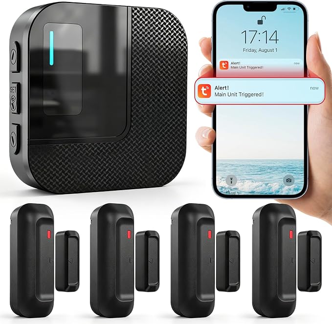 WiFi Door Chime, SanJie Door Sensor Alarm by SANJIEGuardSecurity