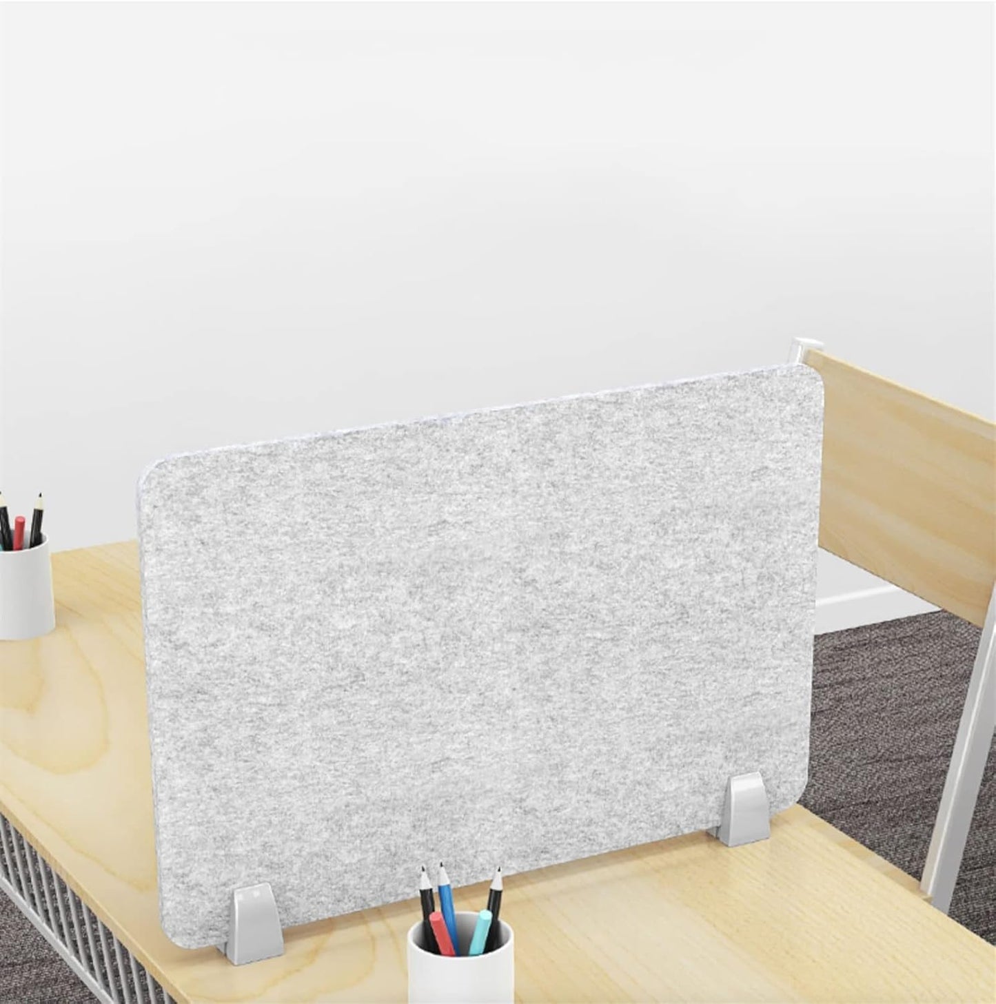 Icegrey Acoustic Desk Divider Privacy Panel Removable Sound Absorbing Desk Partition Board with 2 Clips for Student Call Centers Offices Braries Classrooms Library, Brown Yellow, 23.4x11.7