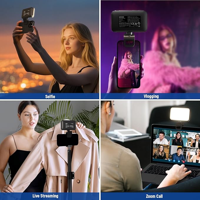 NEEWER Entry Level Version LED RGB Selfie Light, 91 LEDs Plastic Clip on Phone - Image 2