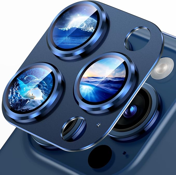Uyiton Compatible with iPhone 15 Pro/iPhone 15 Pro Max Camera Lens Protector by Uyiton