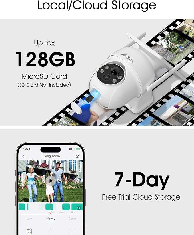 ANRAN 5MP Solar Security Cameras Wireless Outdoor, 2.4G WiFi Camera - Image 7