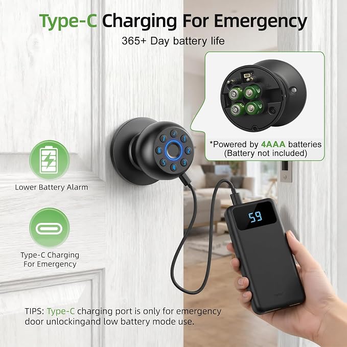 Fingerprint Door Knob, Smart Door Knob, Biometric Door Knob - Image 7