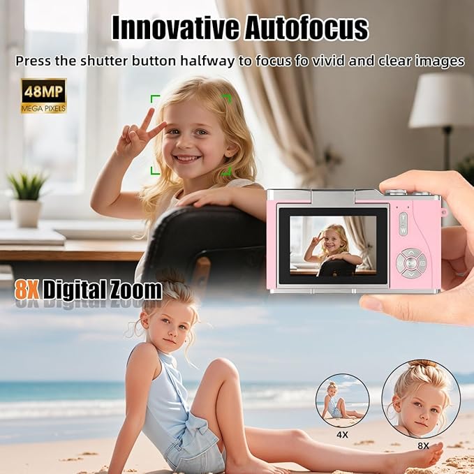 4K Digital Camera, Autofocus 48MP 1080P HD Video Selfie Camera - Image 4
